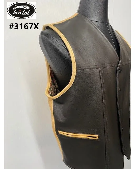 #3167X  Men's Two-Tone Leather Vest