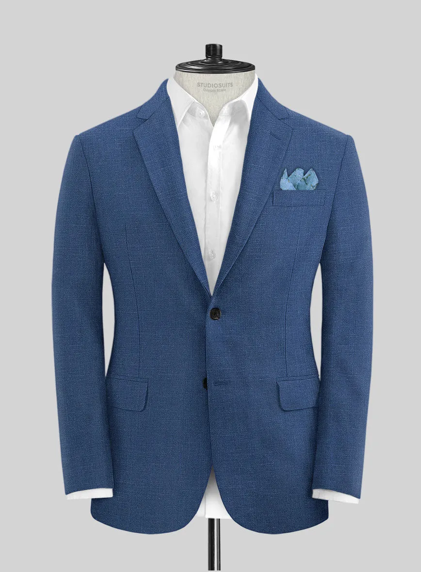 Azure Blue Linen Suit