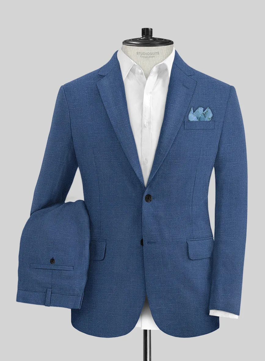 Azure Blue Linen Suit