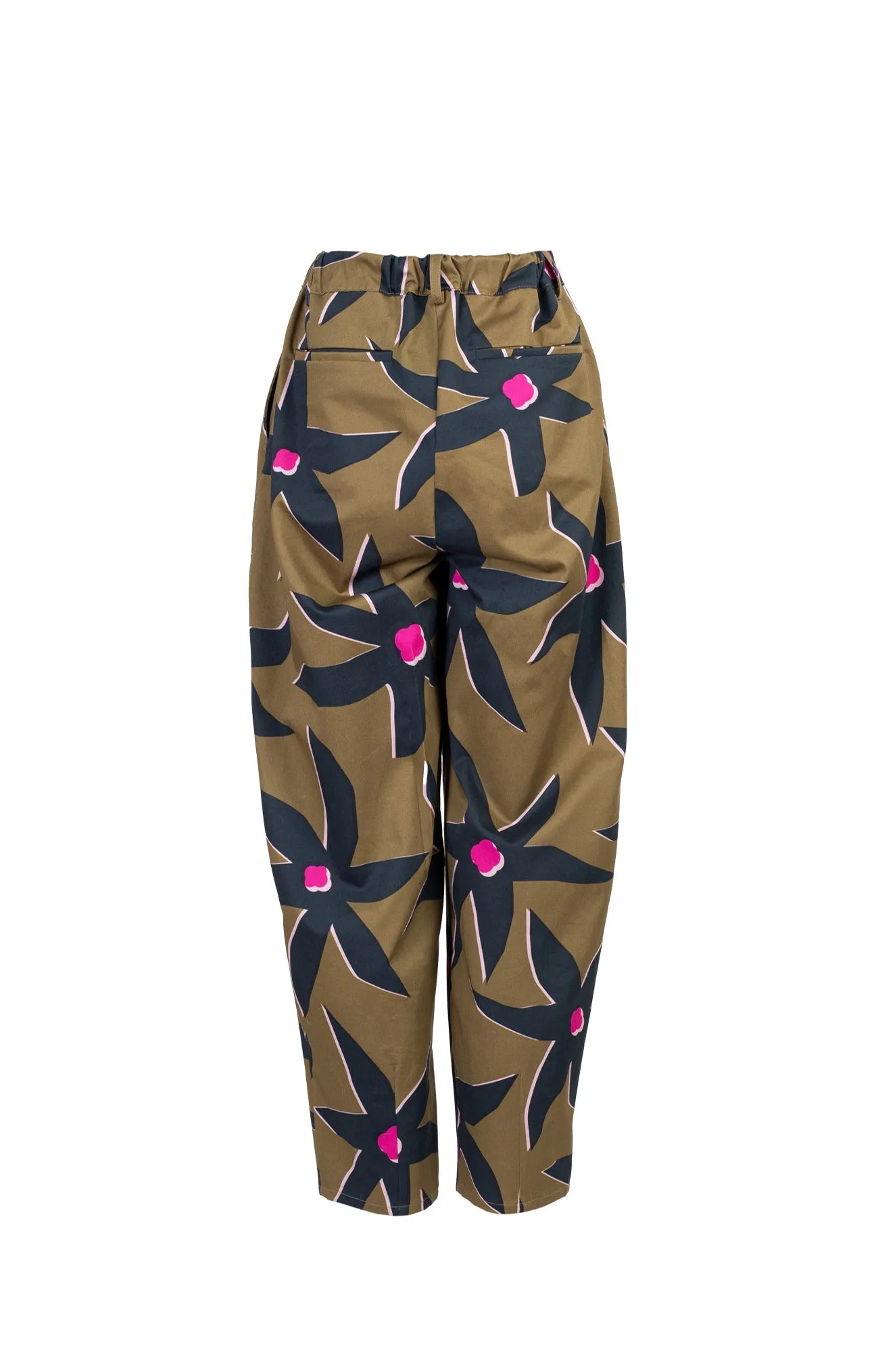 Bacs Barrel Leg Canvas Trousers Starflower Pink