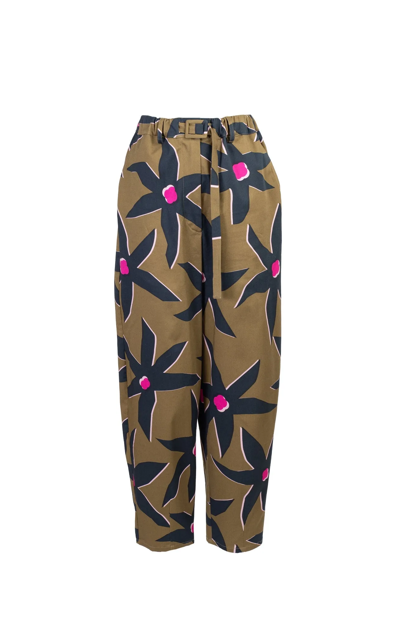 Bacs Barrel Leg Canvas Trousers Starflower Pink