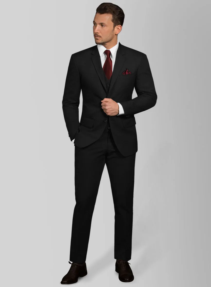 Black Cotton Power Stretch Chino Suit