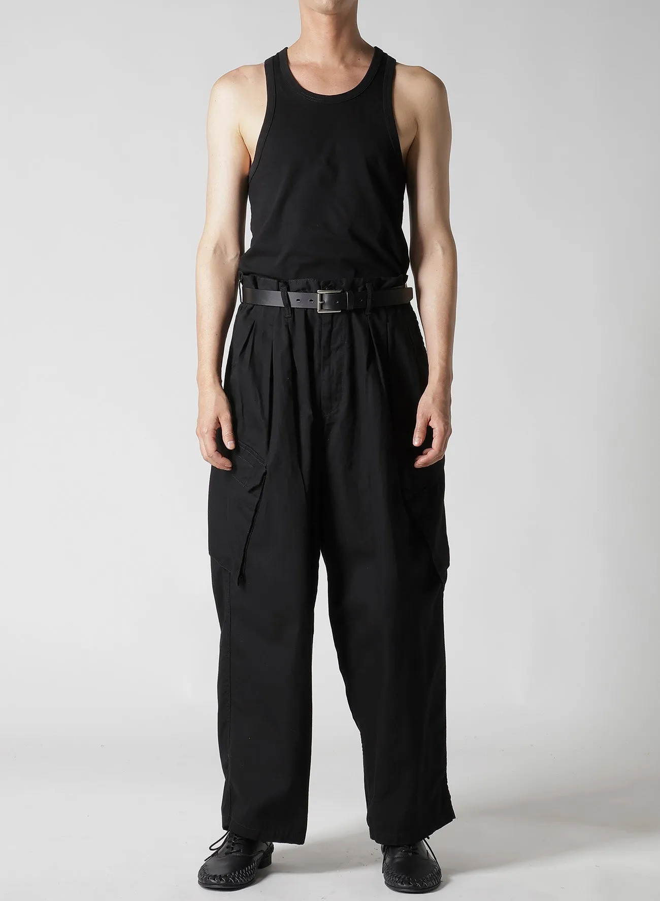 BLACK SCANDAL OXFORD 12TUCKS WORK PANTS