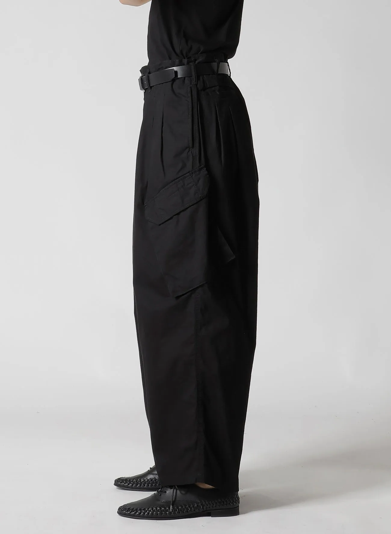 BLACK SCANDAL OXFORD 12TUCKS WORK PANTS