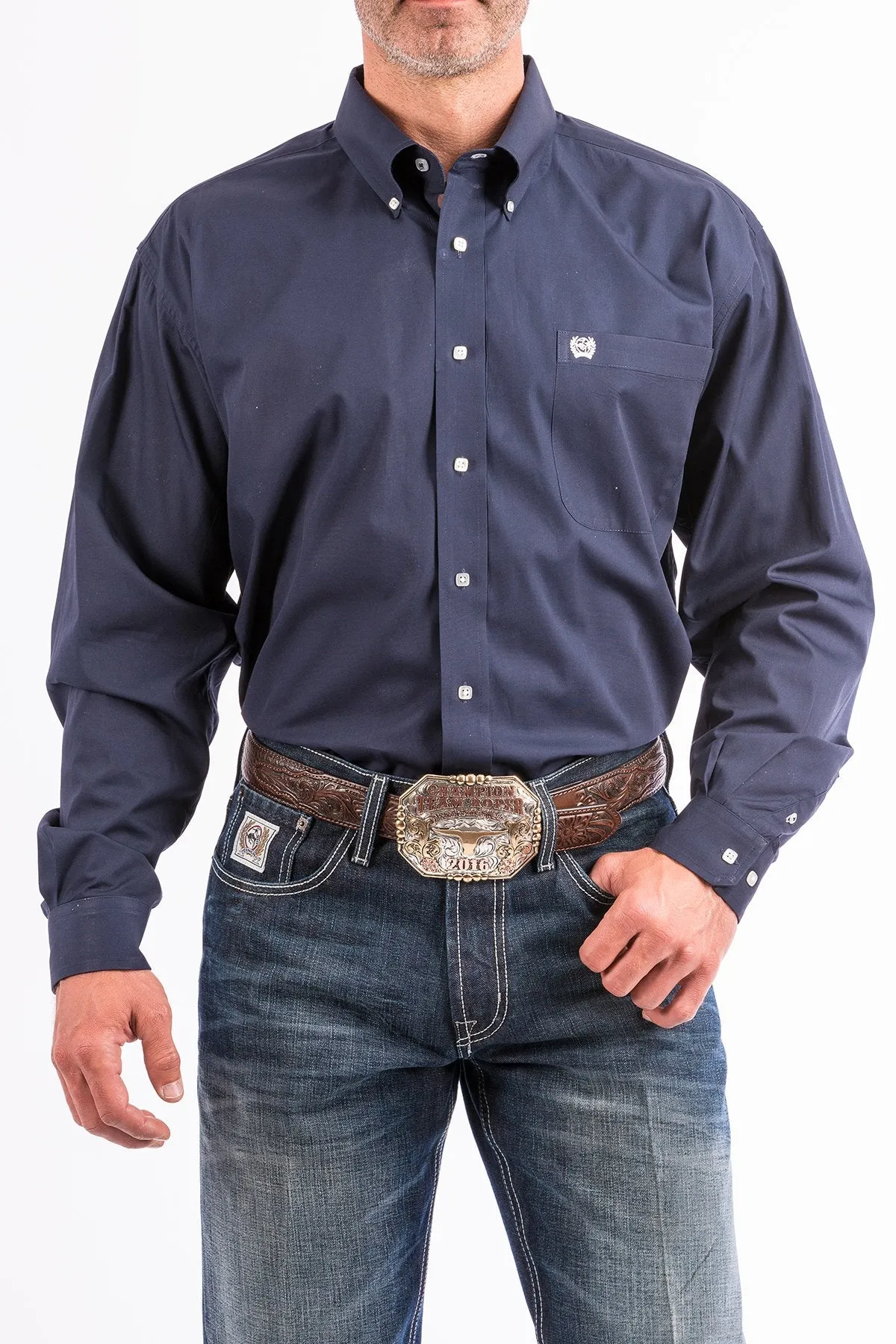 Cinch Mens Navy L/S Shirt - MTW1104667