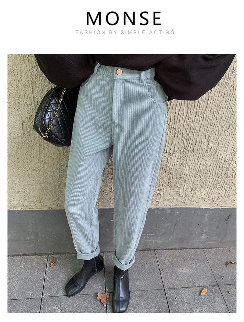 Corduroy Straight Pants