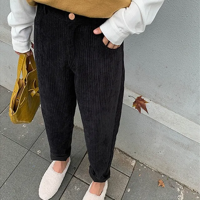 Corduroy Straight Pants