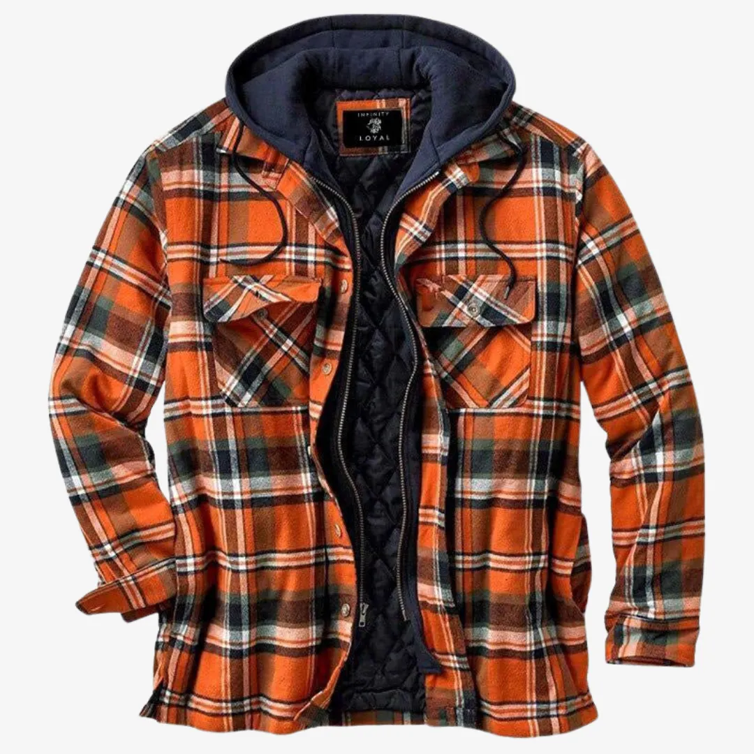 Diego™ | Men's Warm Quilted Flannel Hooded Jacket