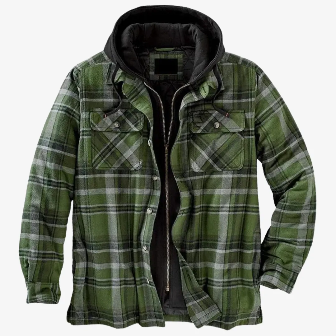 Diego™ | Men's Warm Quilted Flannel Hooded Jacket