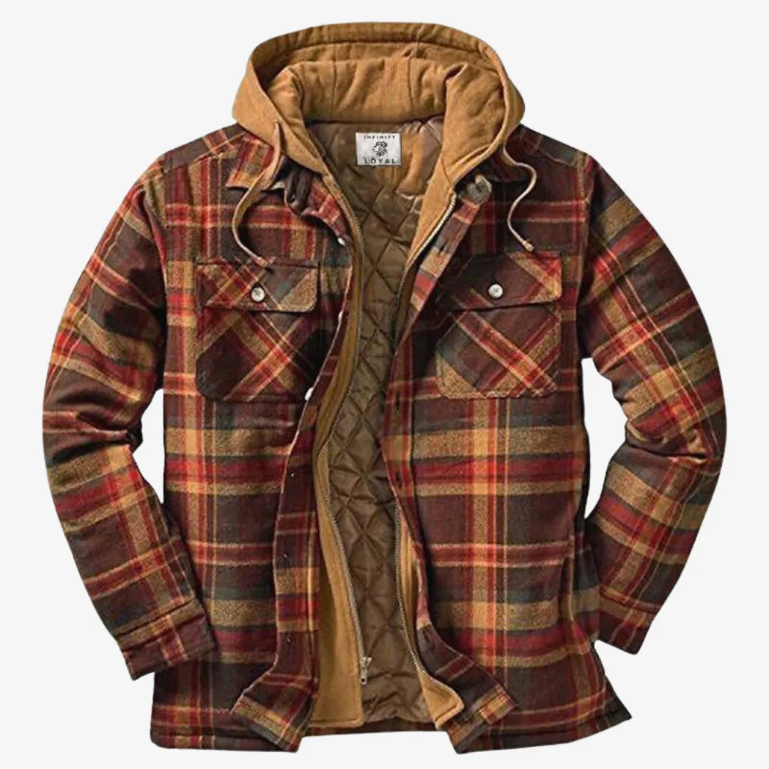 Diego™ | Men's Warm Quilted Flannel Hooded Jacket