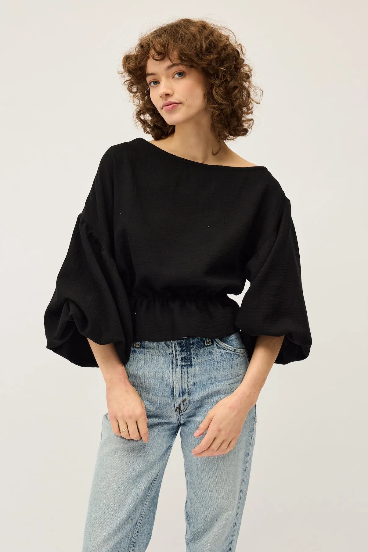 Dominique Healy - Anna Frill Blouse, Black Muslin