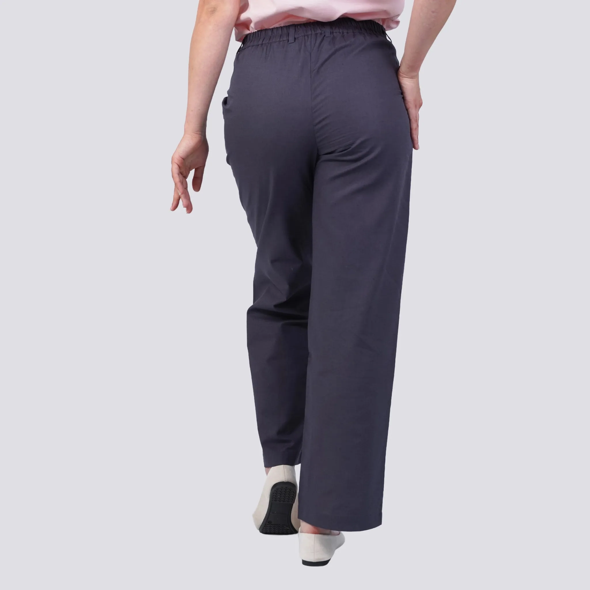 Embrace Tranquil Sophistication with Sustainability: Grey Serenity Cotton Linen Trousers