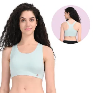 EzeFit Bra | Racerback | High Front Neck | T shirt Bra/Sports Bra | Seamless | Lightly Padded | Non Wired