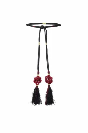 Fringe Tassel Belt - Bordeaux