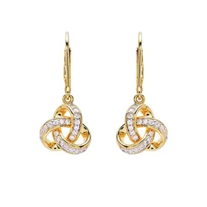 Gold Vermeil Drop Rounded Celtic Knot Studded Earring