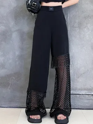 Hollow Out Long Wide Leg Pants