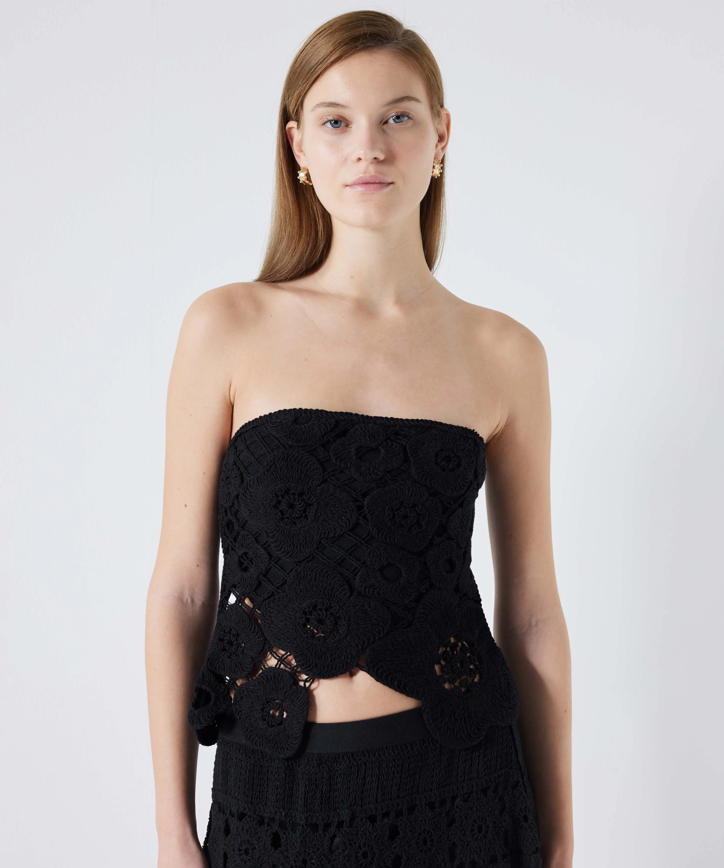 Ipekyol Crochet Strapless Knitwear Black