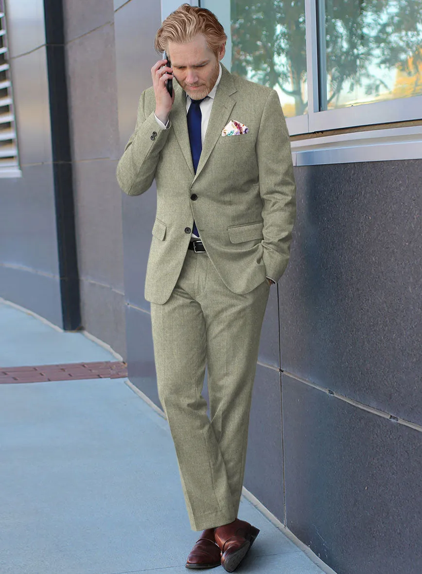 Italian Orfini Summer Green Wool Suit