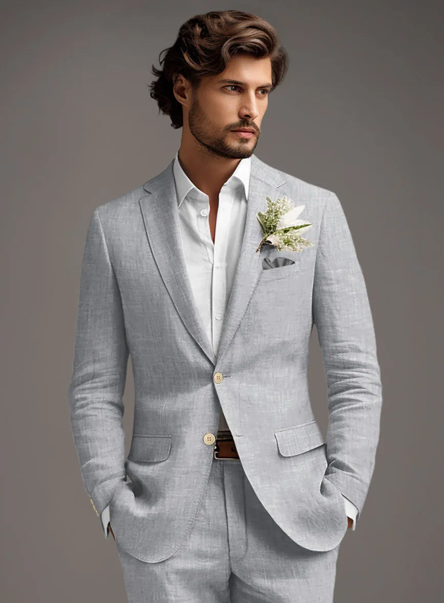 Italian Zod Light Gray Linen Suit