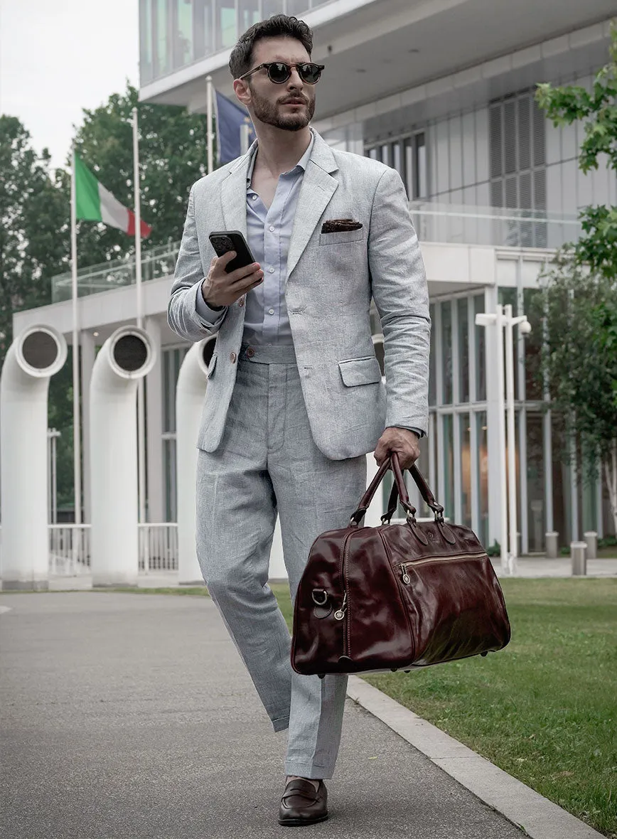 Italian Zod Light Gray Linen Suit