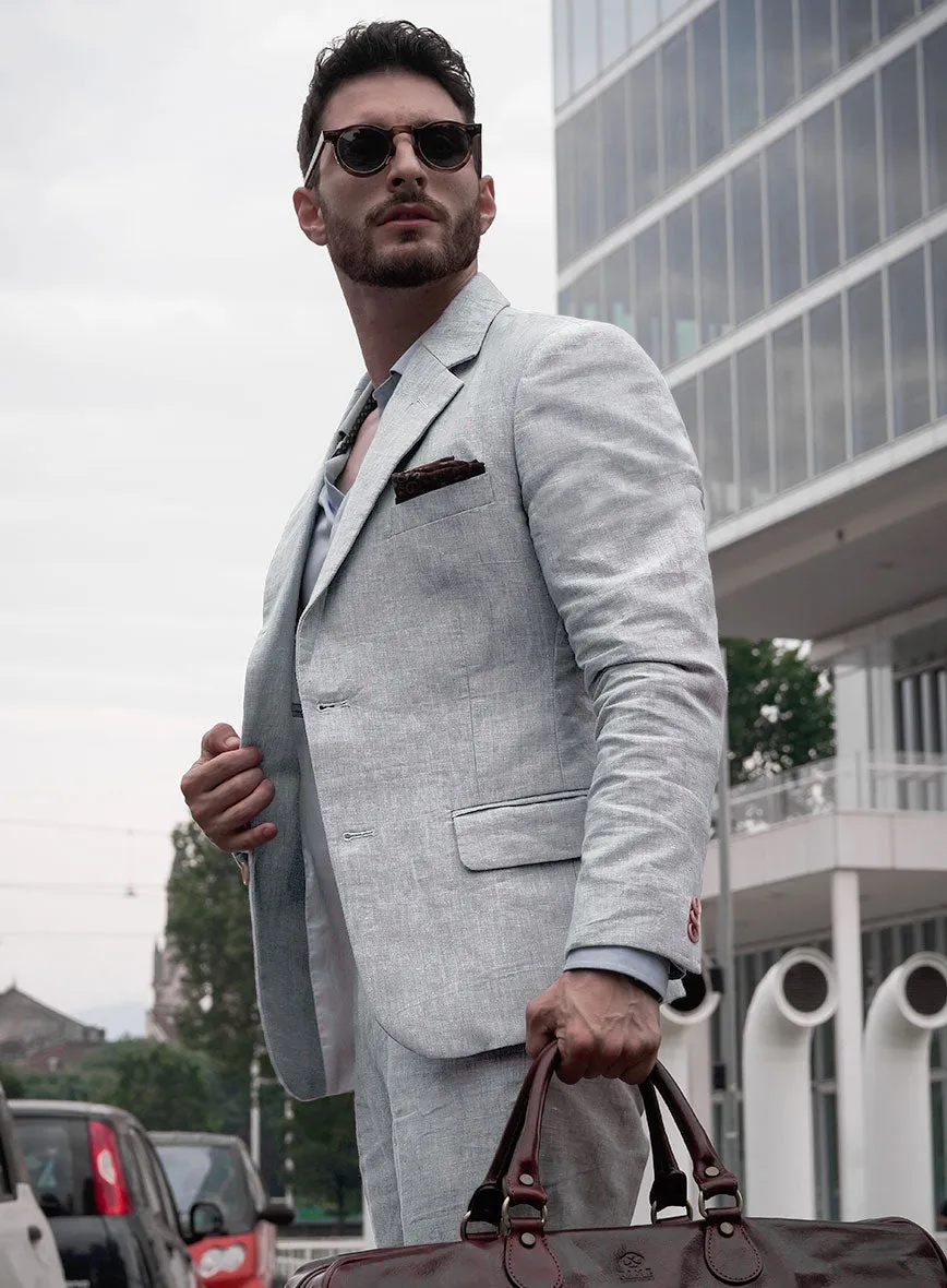 Italian Zod Light Gray Linen Suit