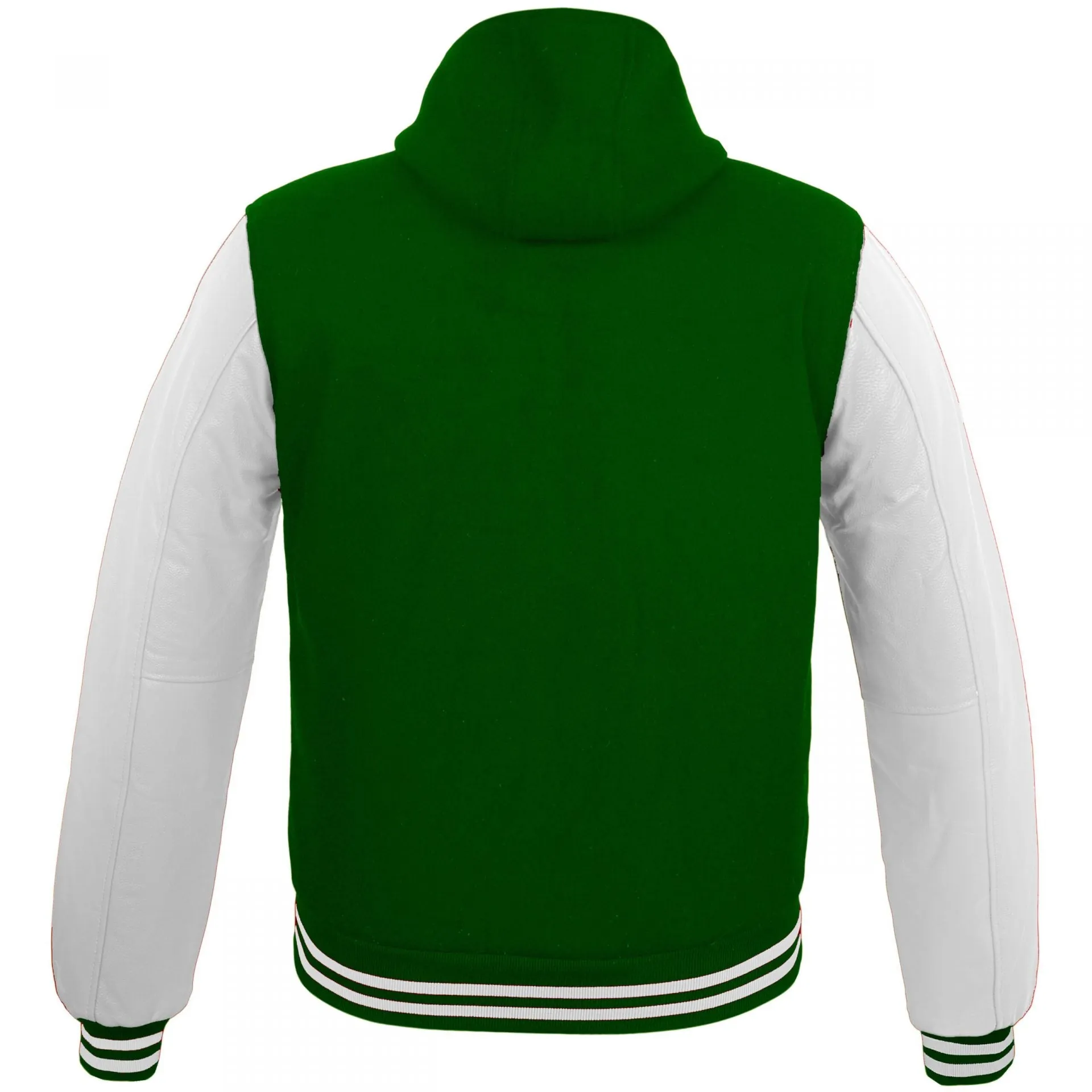 Kids Varsity Hoodie Wool Leather Green/White