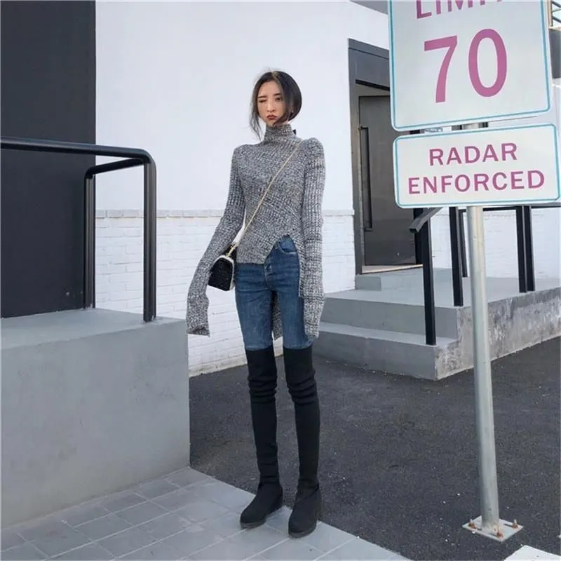 Knitted Loose Elegant Slim Long Sleeve Sweater