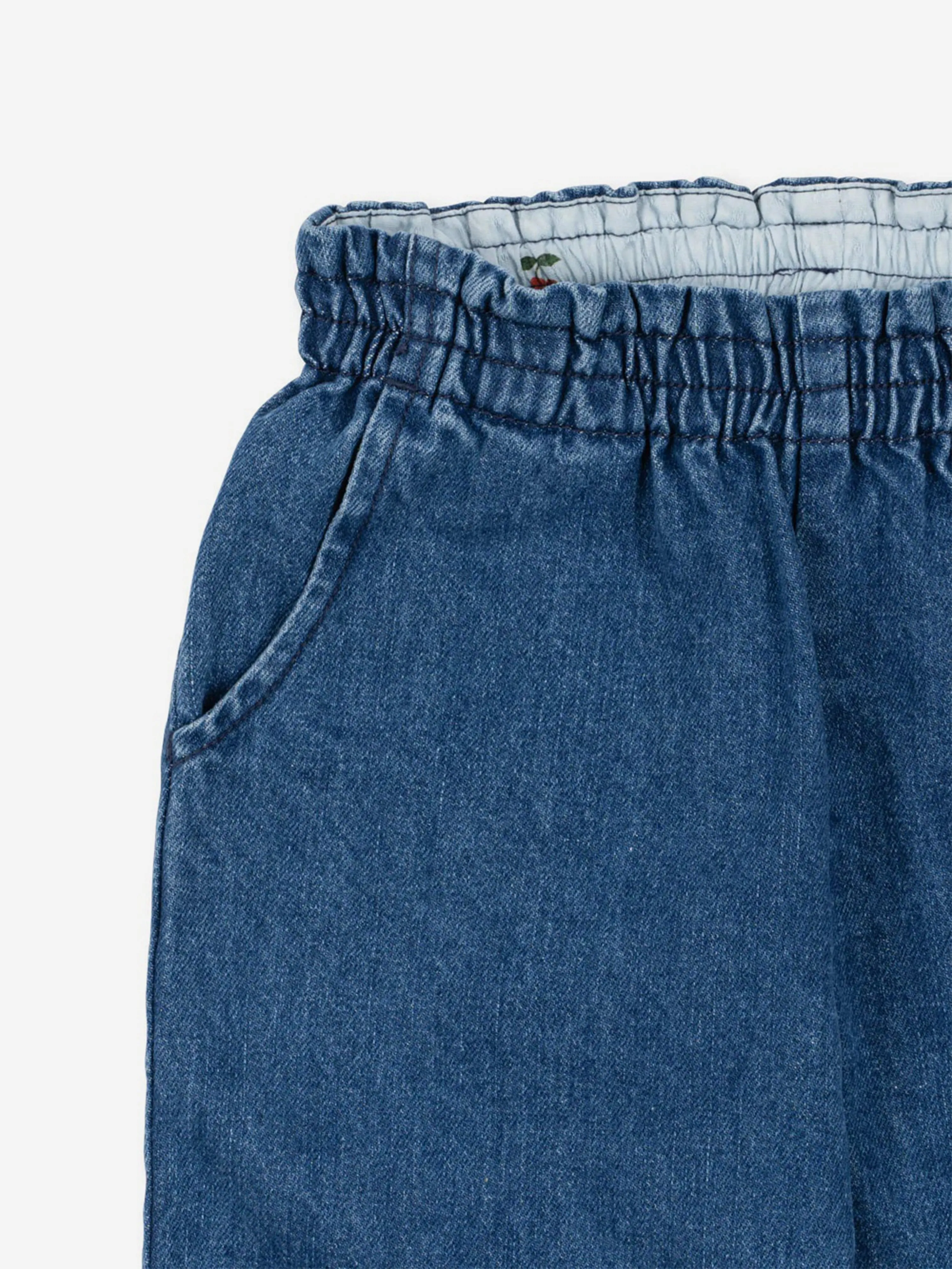 Konges Sløjd Girls Magot Frill Denim Trousers in Blue