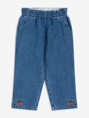 Konges Sløjd Girls Magot Frill Denim Trousers in Blue