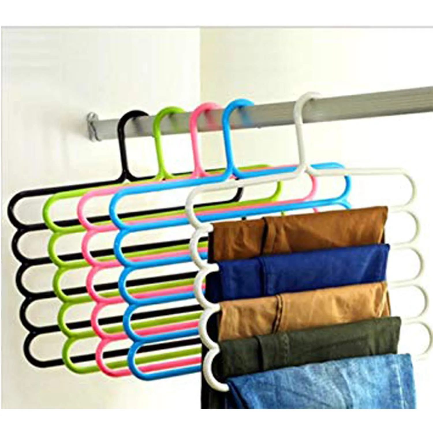 Kuber Industries Plastic Multi-Purpose Hangers for Wardrobe (CTKTC01645)