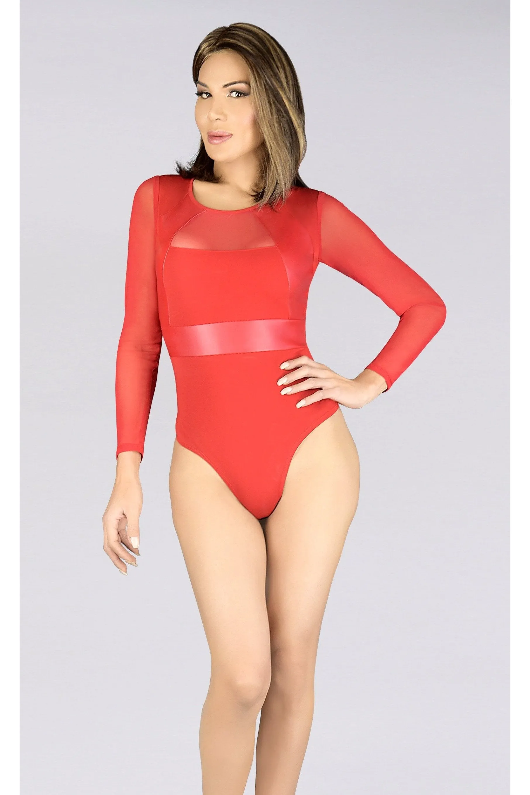 Leatherette Accent Bodysuit