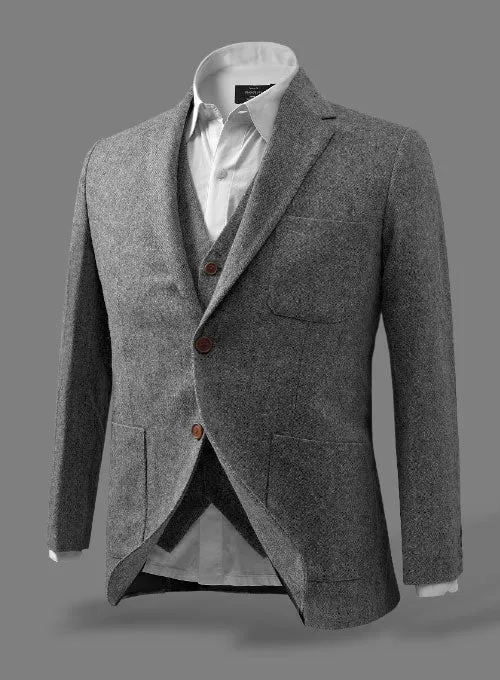 Light Weight Dark Gray Tweed Suit II