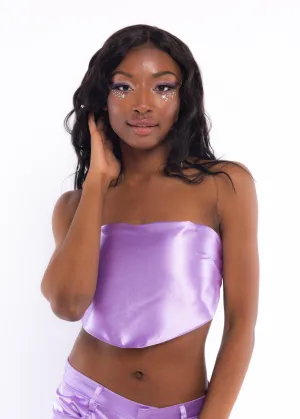 Lilac Silk Babe Crop