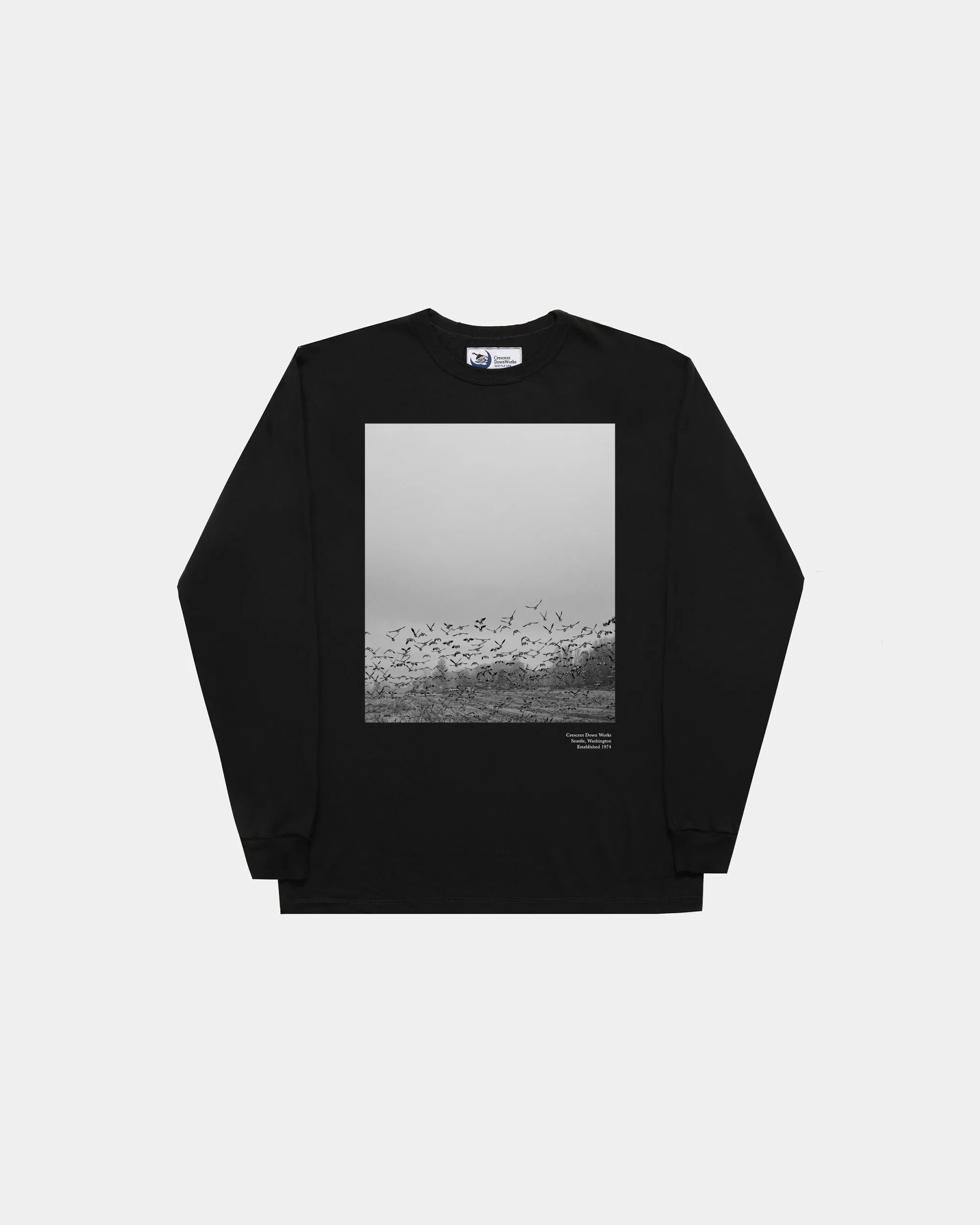 Long Sleeve T-Shirt - Flock of Geese - Black (Final Sale)