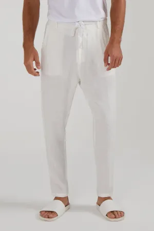 LOW KEY LINEN PANTS IN WHITE