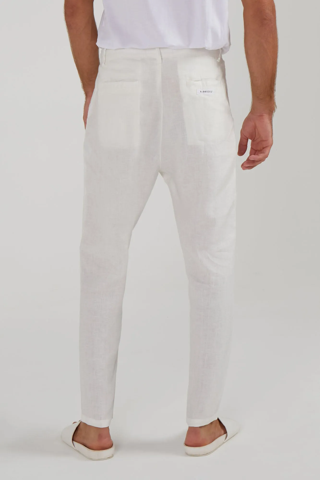 LOW KEY LINEN PANTS IN WHITE