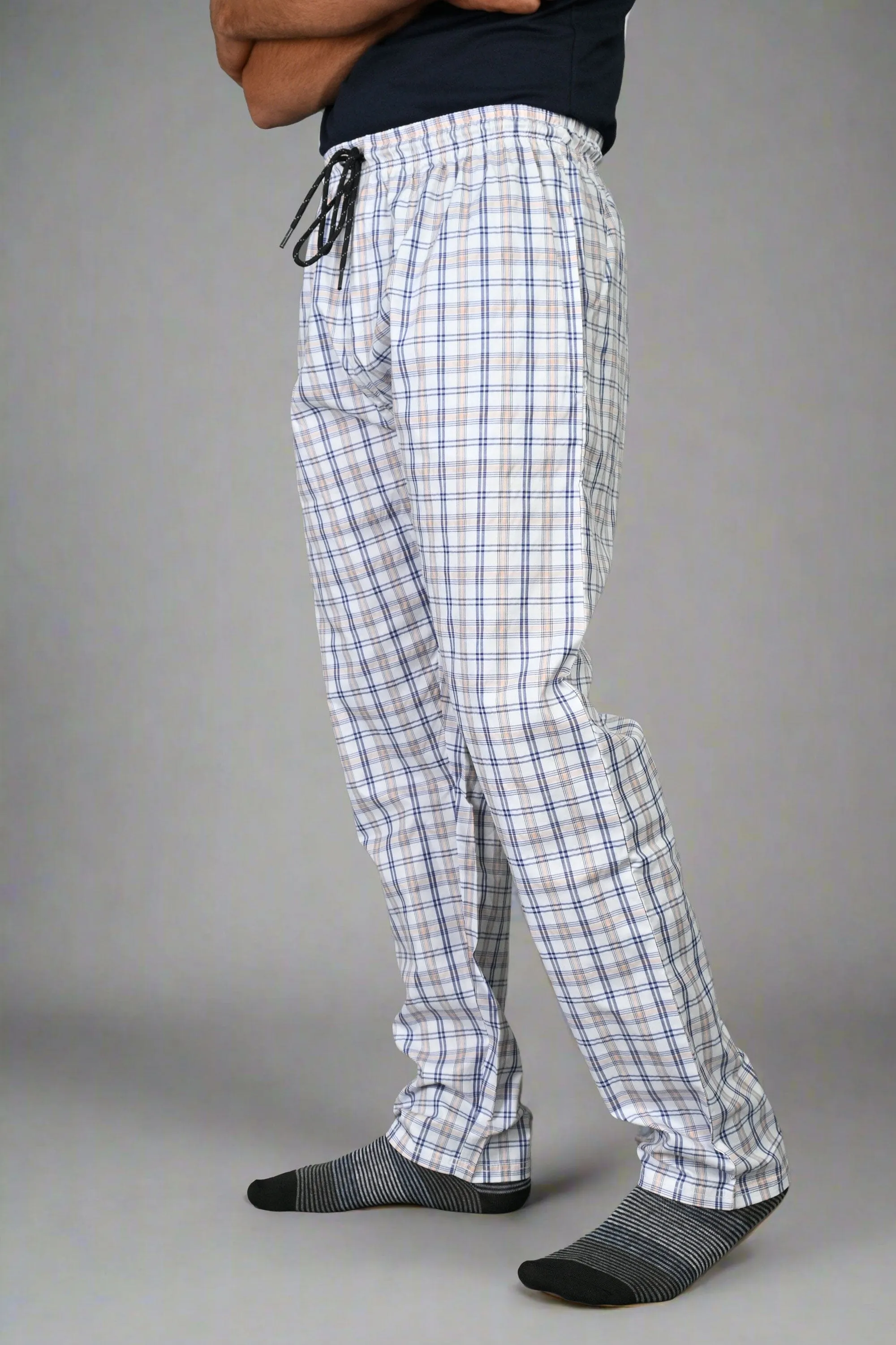 Max 21 Men's Probted Check Design Loungewear Trousers