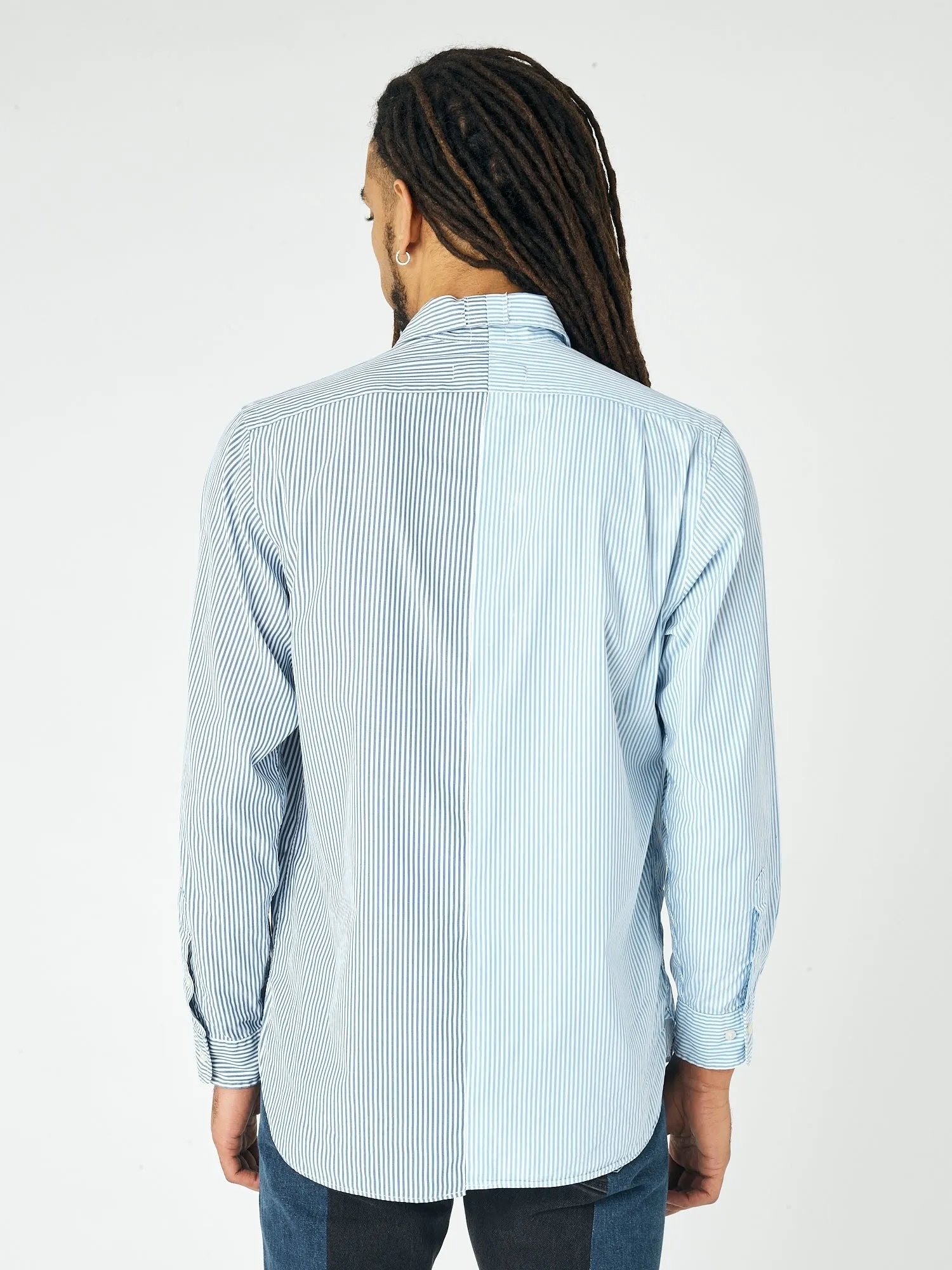 Men's Diana Shirt Stripe Cotton Light Blue