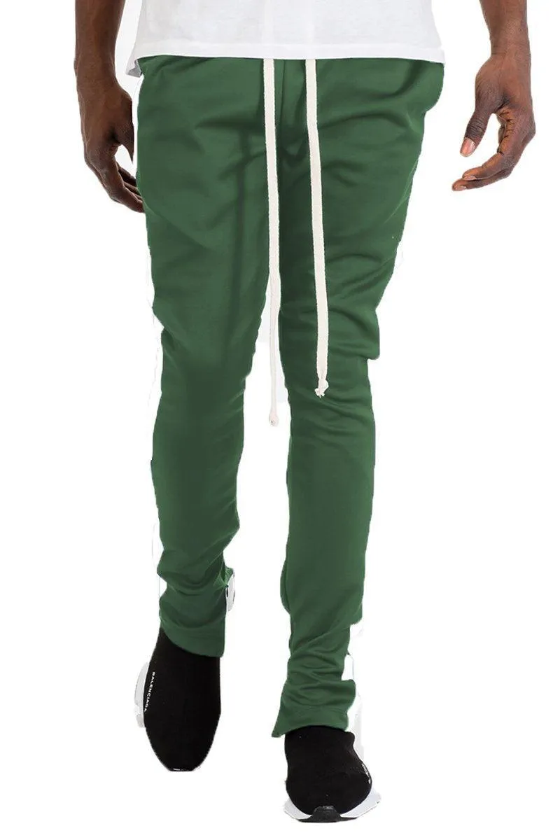 Mens Olive Green Classic Slim Fit Track Pants