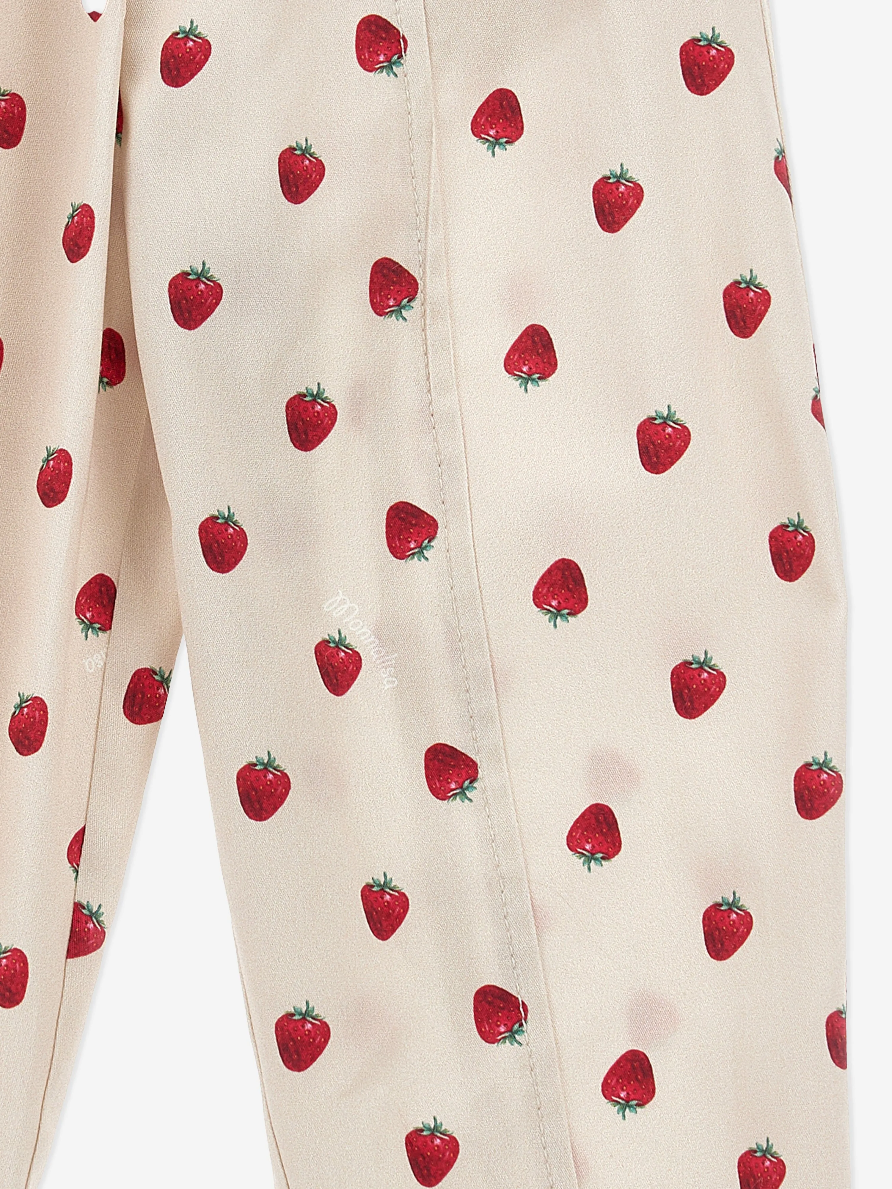 Monnalisa Girls Strawberry Trousers in Beige