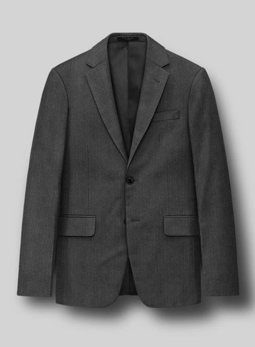 Napolean Imperial Gray Herringbone Wool Suit