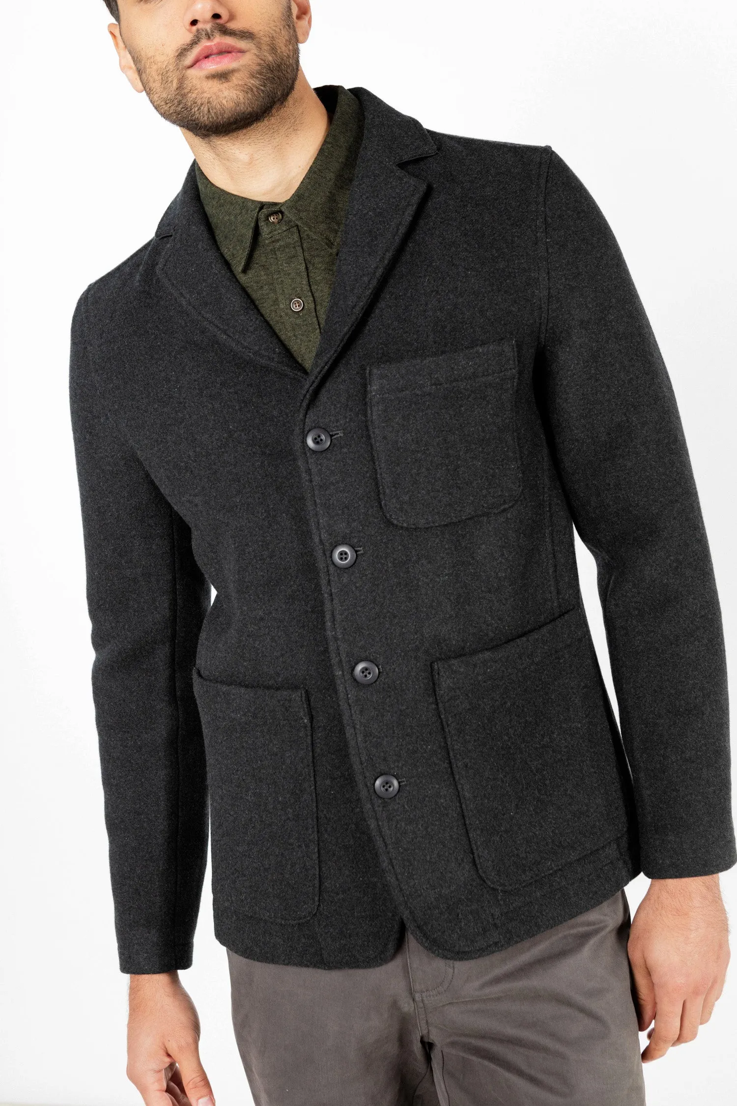 Nate Chore Blazer / Charcoal Wool