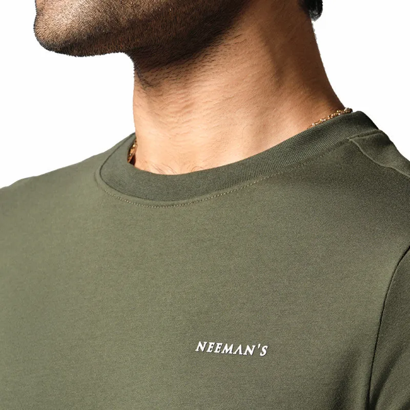 Neeman's Organic Cotton T-Shirt for Men | Olive | Crew Neck