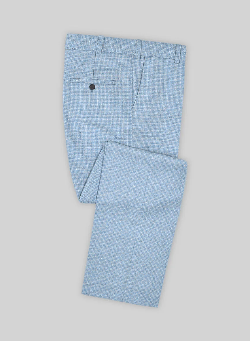 Noble Adrienne Blue Wool Silk Linen Suit