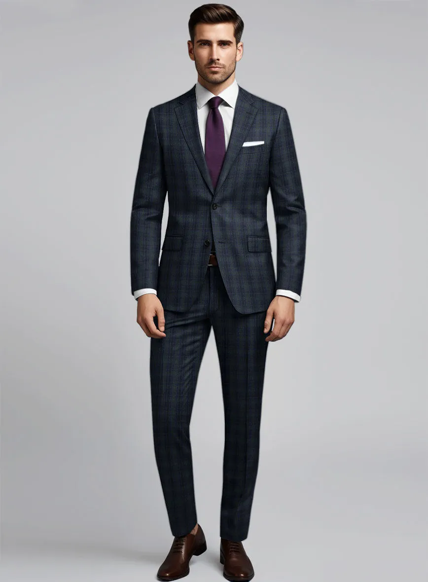 Noble Domenico Check Wool Silk Linen Suit