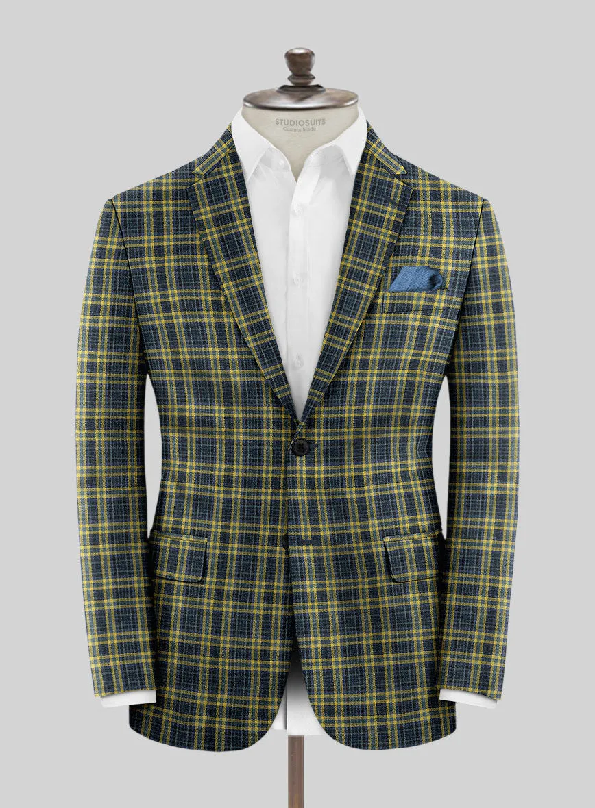 Noble Mario Check Wool Silk Linen Suit