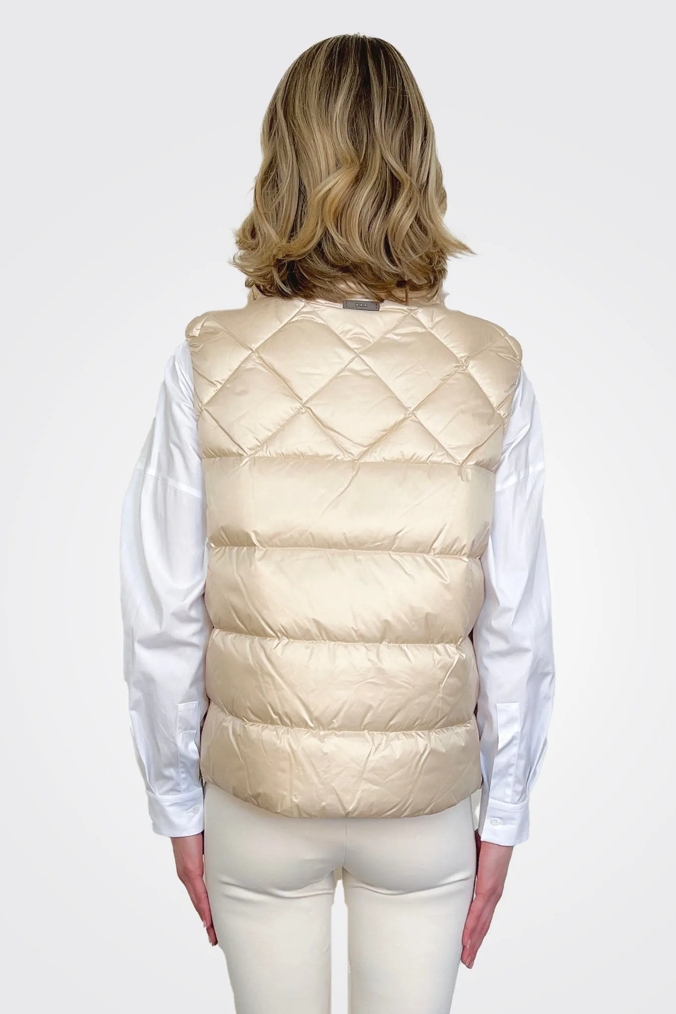 Nylon Quilted Vest - Gold