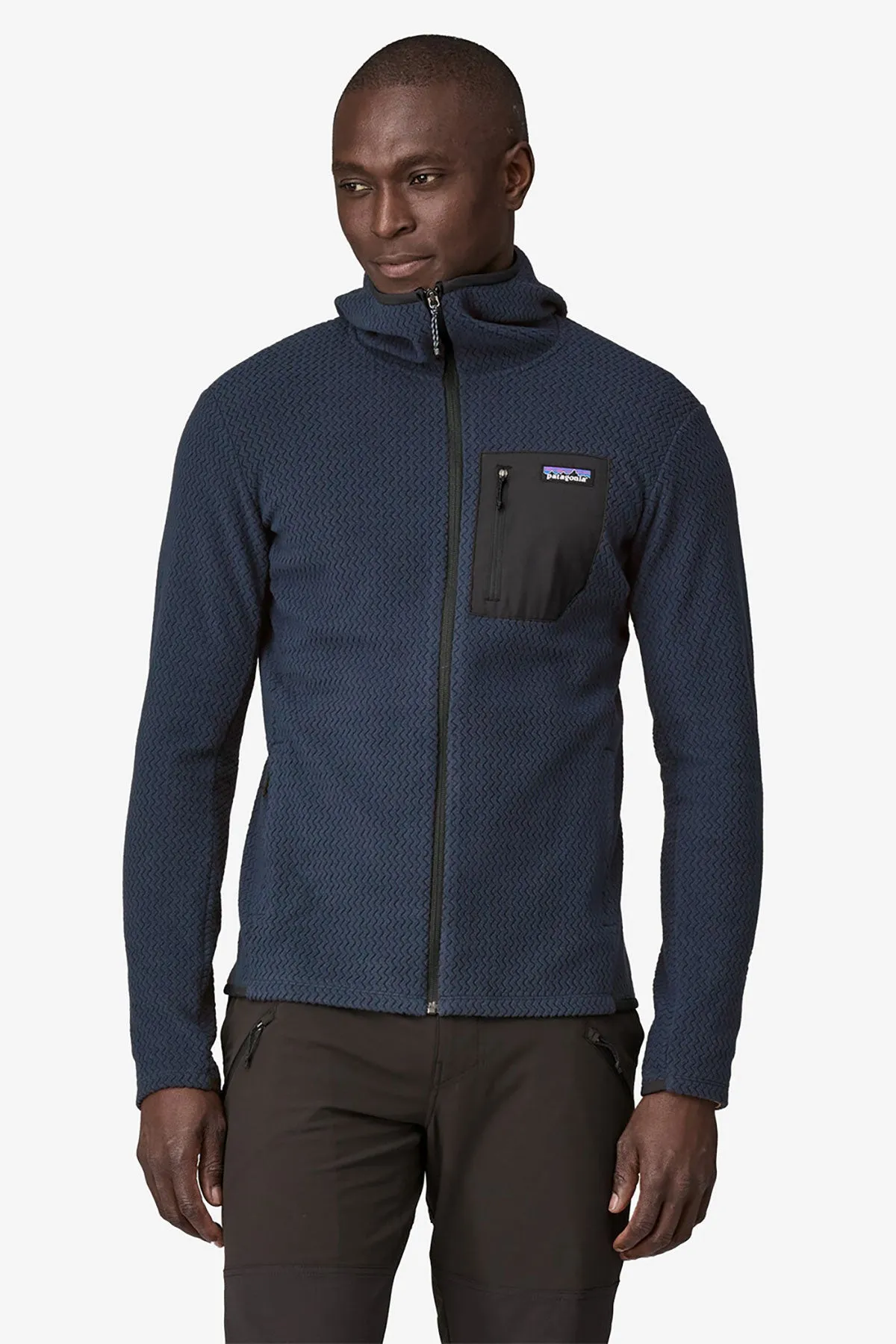 Patagonia Mens R1 Air Full-Zip Custom Hoodies, New Navy