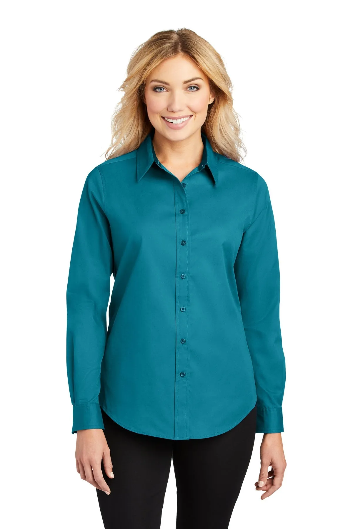 Port Authority Ladies Custom Easy Care Shirts, Teal Green