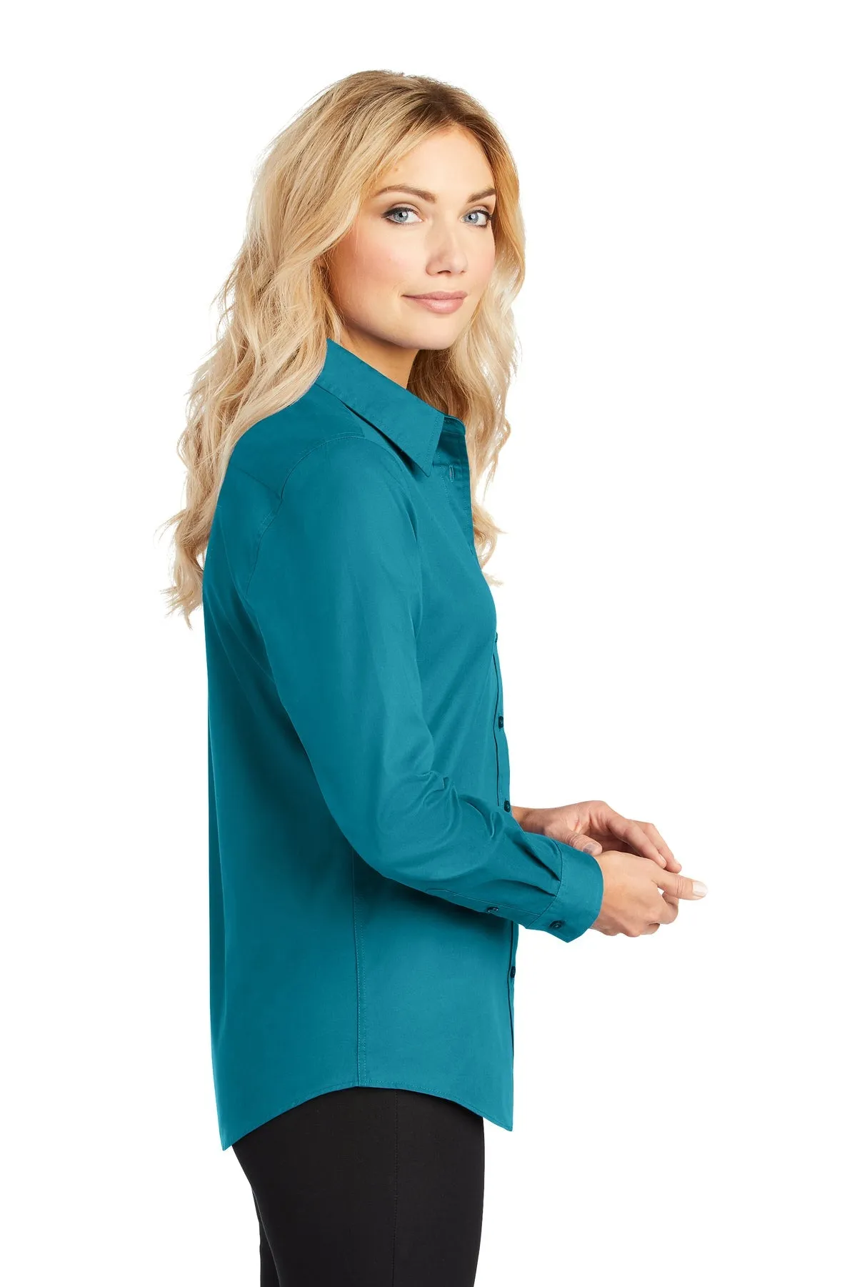 Port Authority Ladies Custom Easy Care Shirts, Teal Green